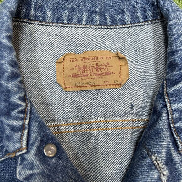 Vintage Levi’s 80’s 70506 0216 Truckers Jean Jacket Made In USA Size 42 Denim - Picture 4 of 7
